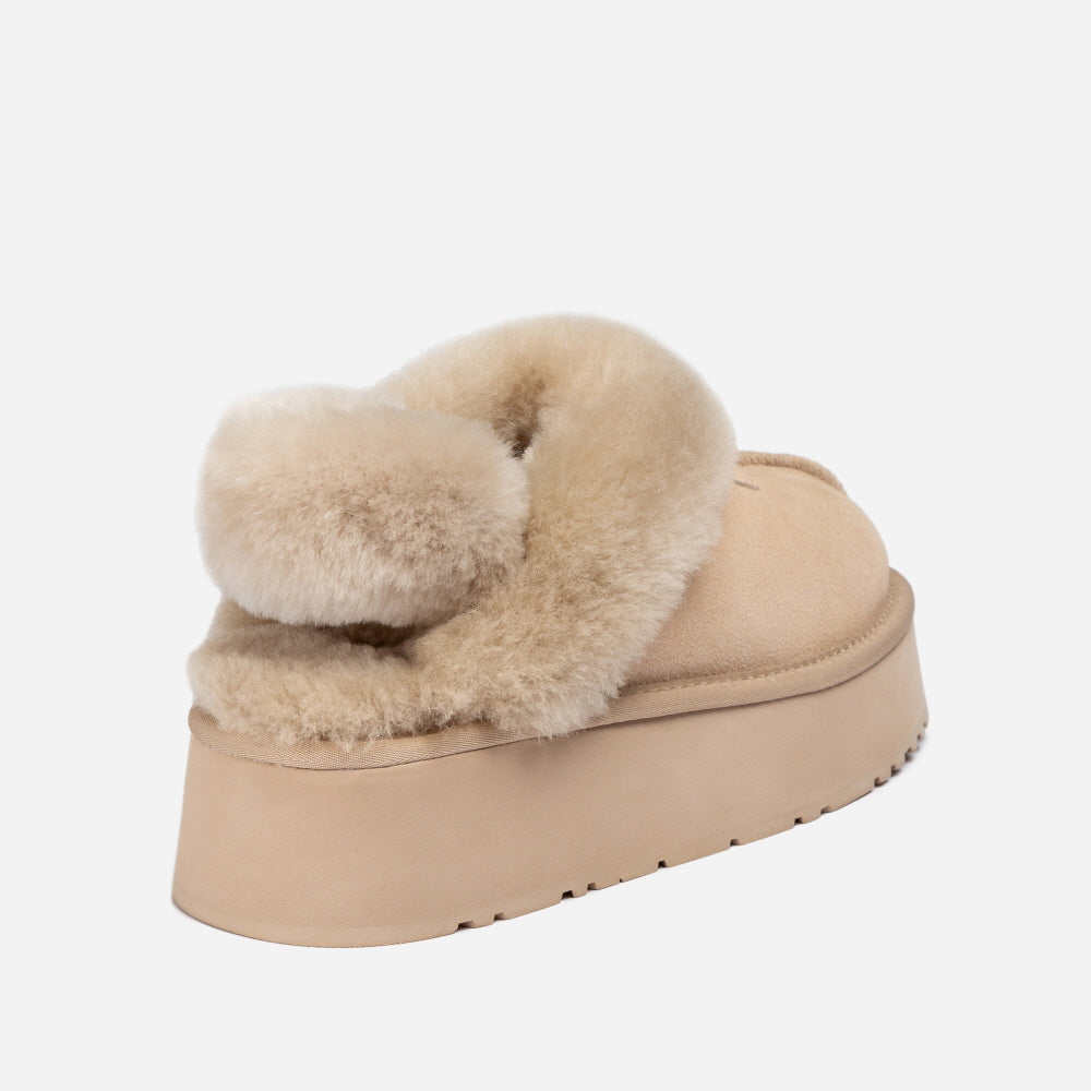 COQUETTE PLATFORM SLIPPER (ELASTIC LOGO & WOOL STRAP) OZWEAR UGG OB114CPD
