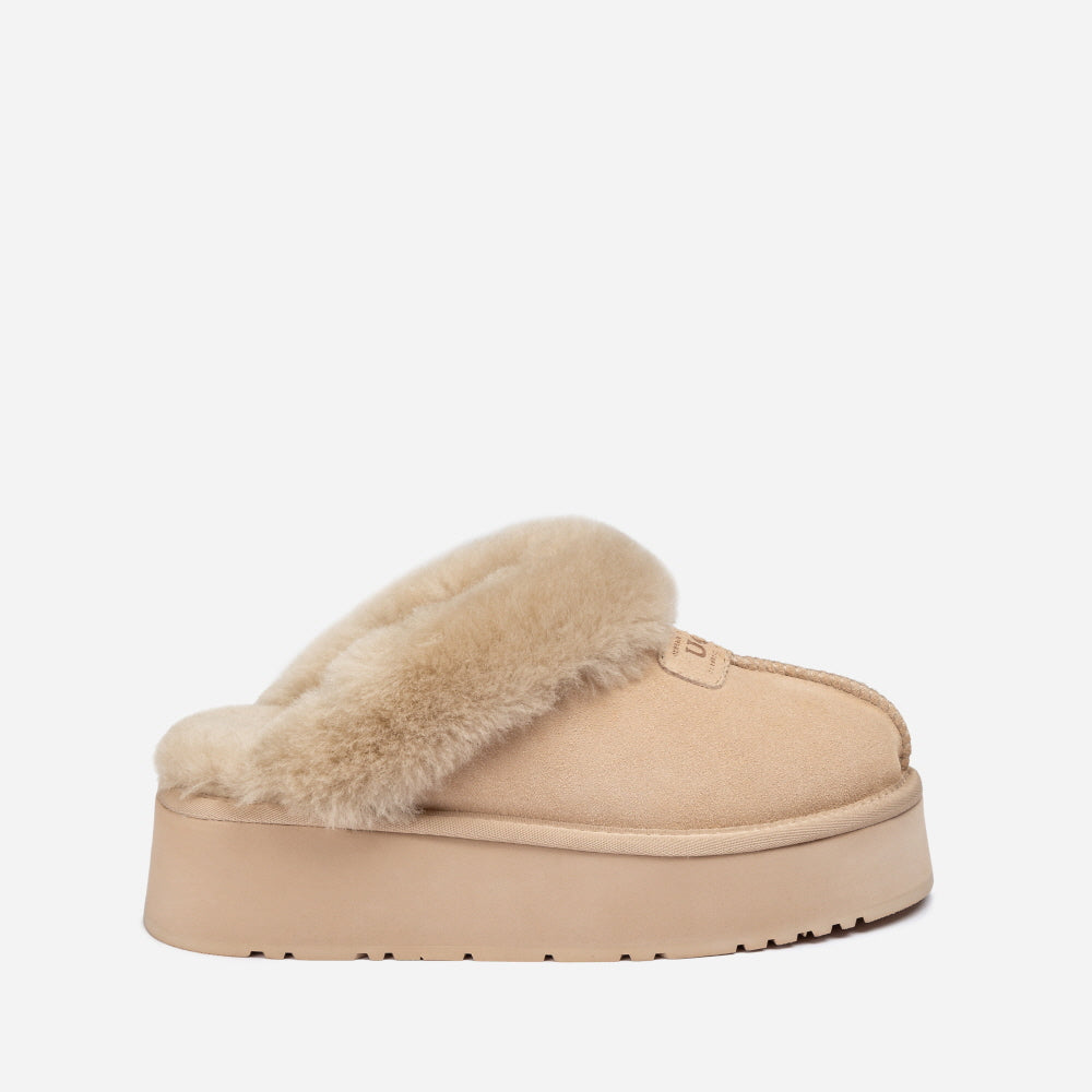 COQUETTE PLATFORM SLIPPER (ELASTIC LOGO & WOOL STRAP) OZWEAR UGG OB114CPD
