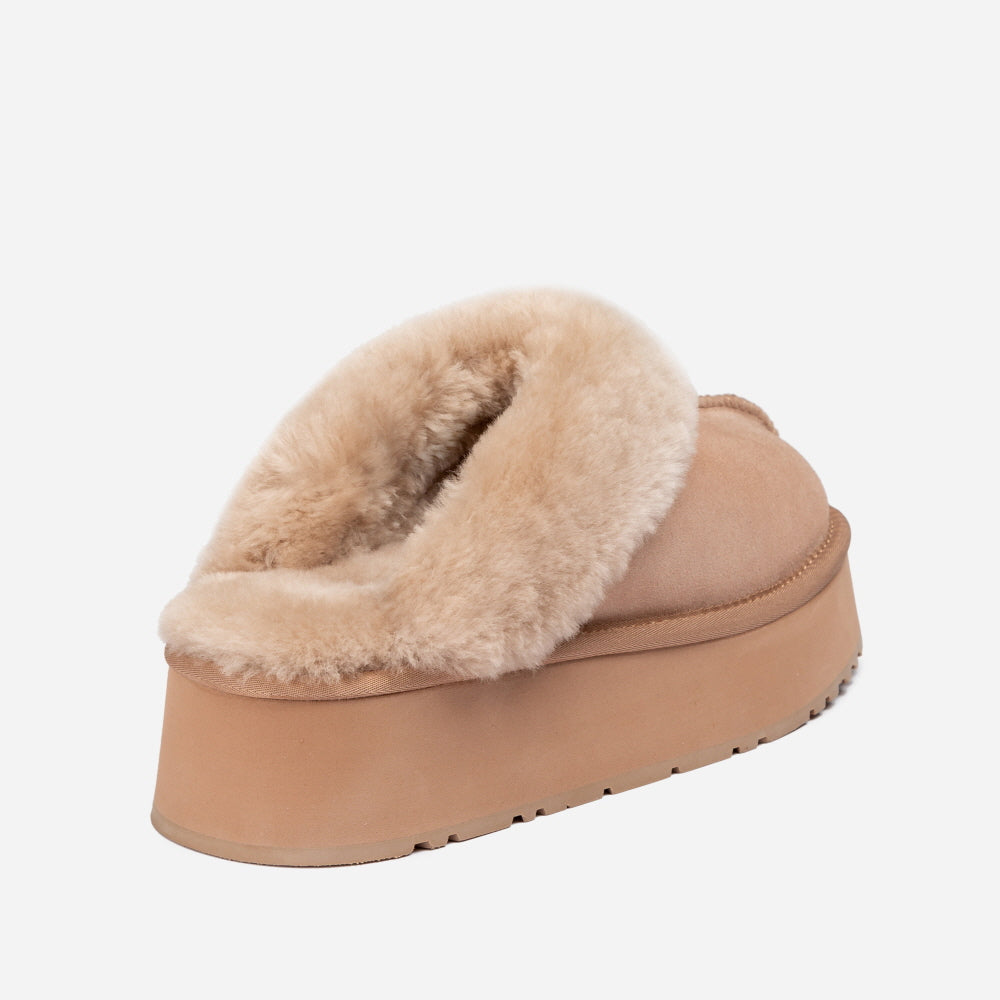 COQUETTE PLATFORM SLIPPER (ELASTIC LOGO & WOOL STRAP) OZWEAR UGG OB114CPD