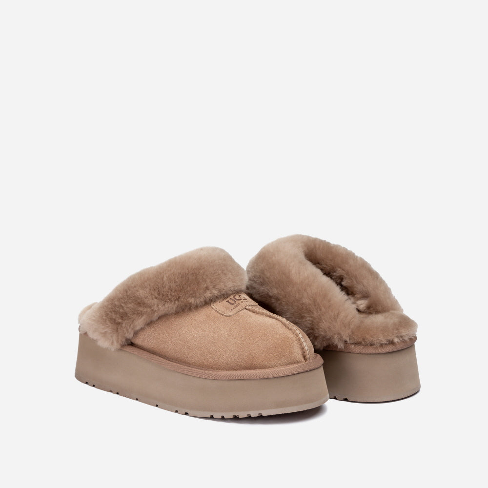 COQUETTE PLATFORM SLIPPER (ELASTIC LOGO & WOOL STRAP) OZWEAR UGG OB114CPD