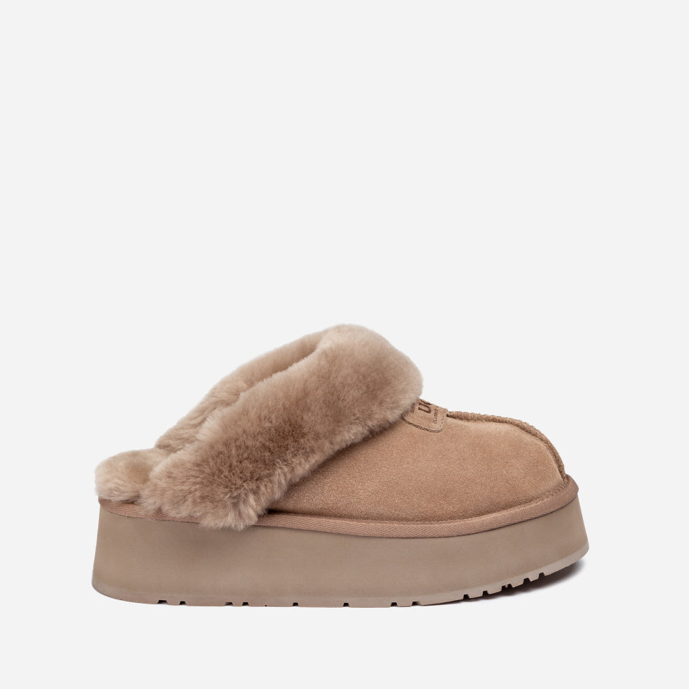 COQUETTE PLATFORM SLIPPER (ELASTIC LOGO & WOOL STRAP) OZWEAR UGG OB114CPD