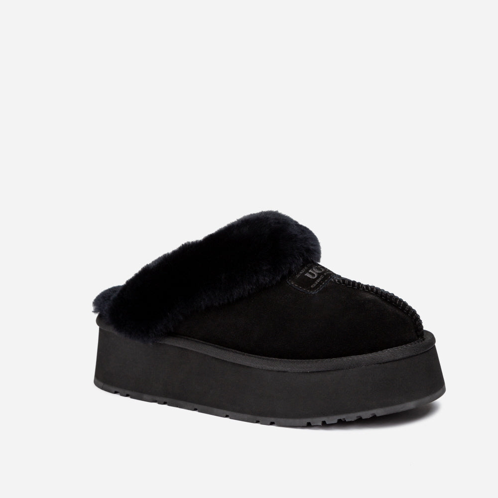 COQUETTE PLATFORM SLIPPER (ELASTIC LOGO & WOOL STRAP) OZWEAR UGG OB114CPD